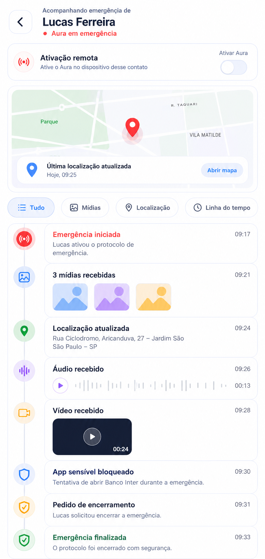 Chat do guardião no Aura