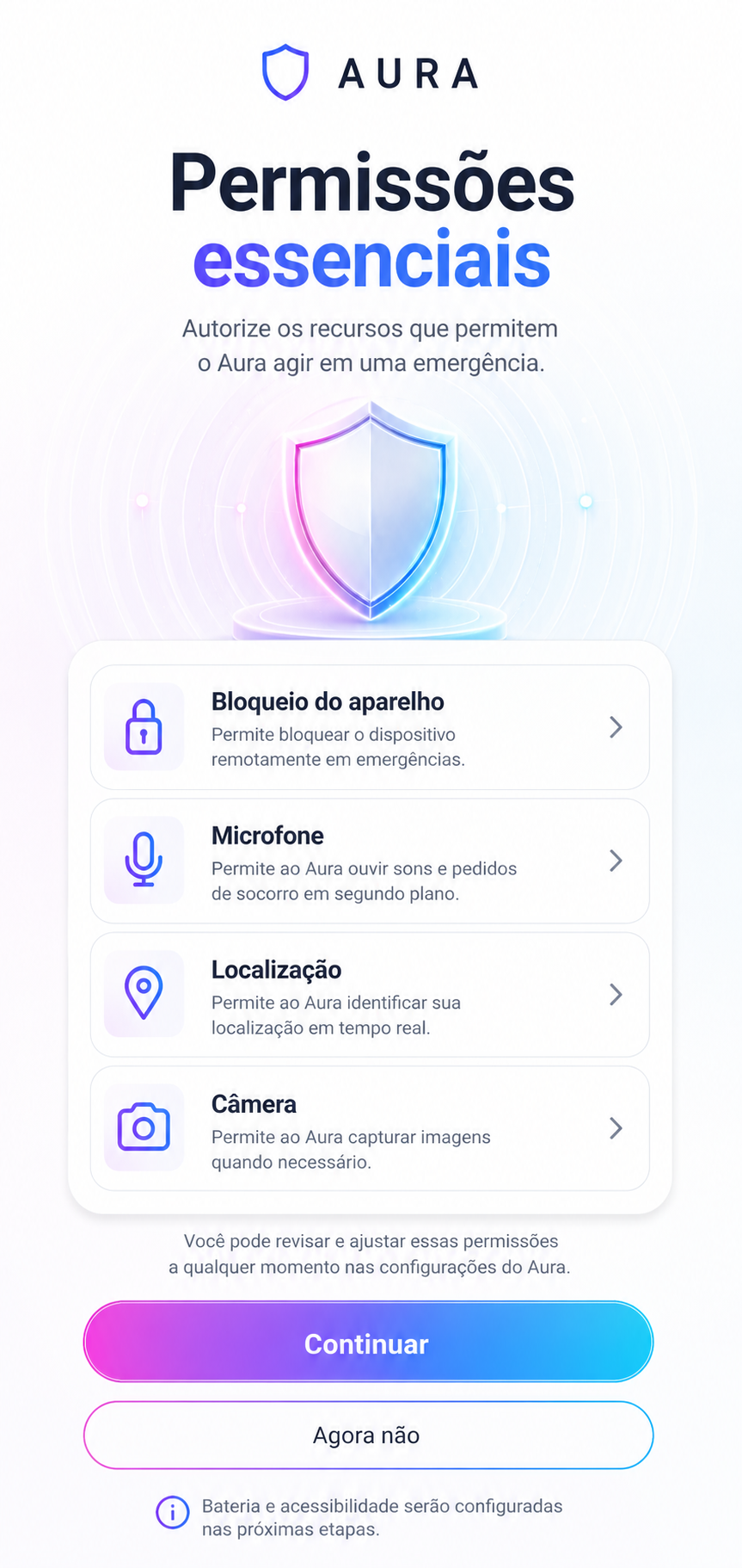 Permissões essenciais do Aura