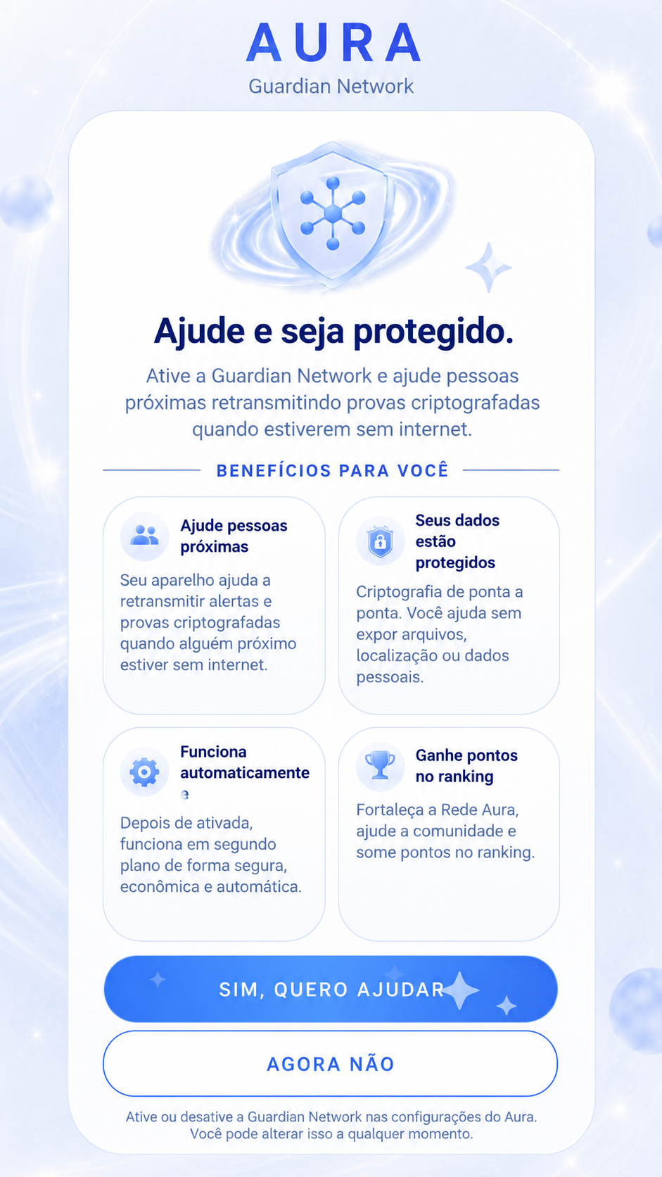 Tela Guardian Network do Aura